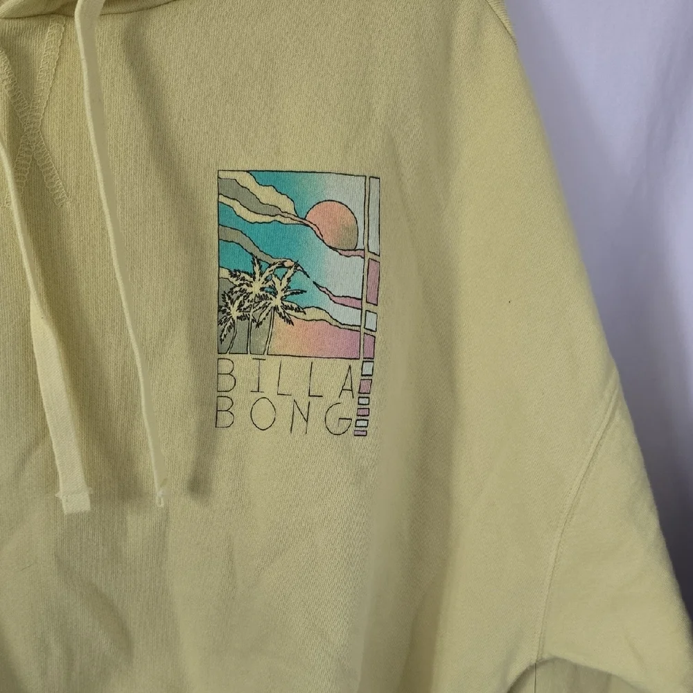 Billabong All Time Fleece Cropped Hoodie Trip Around The Sun NWT Sz Large - Picture 2 of 8